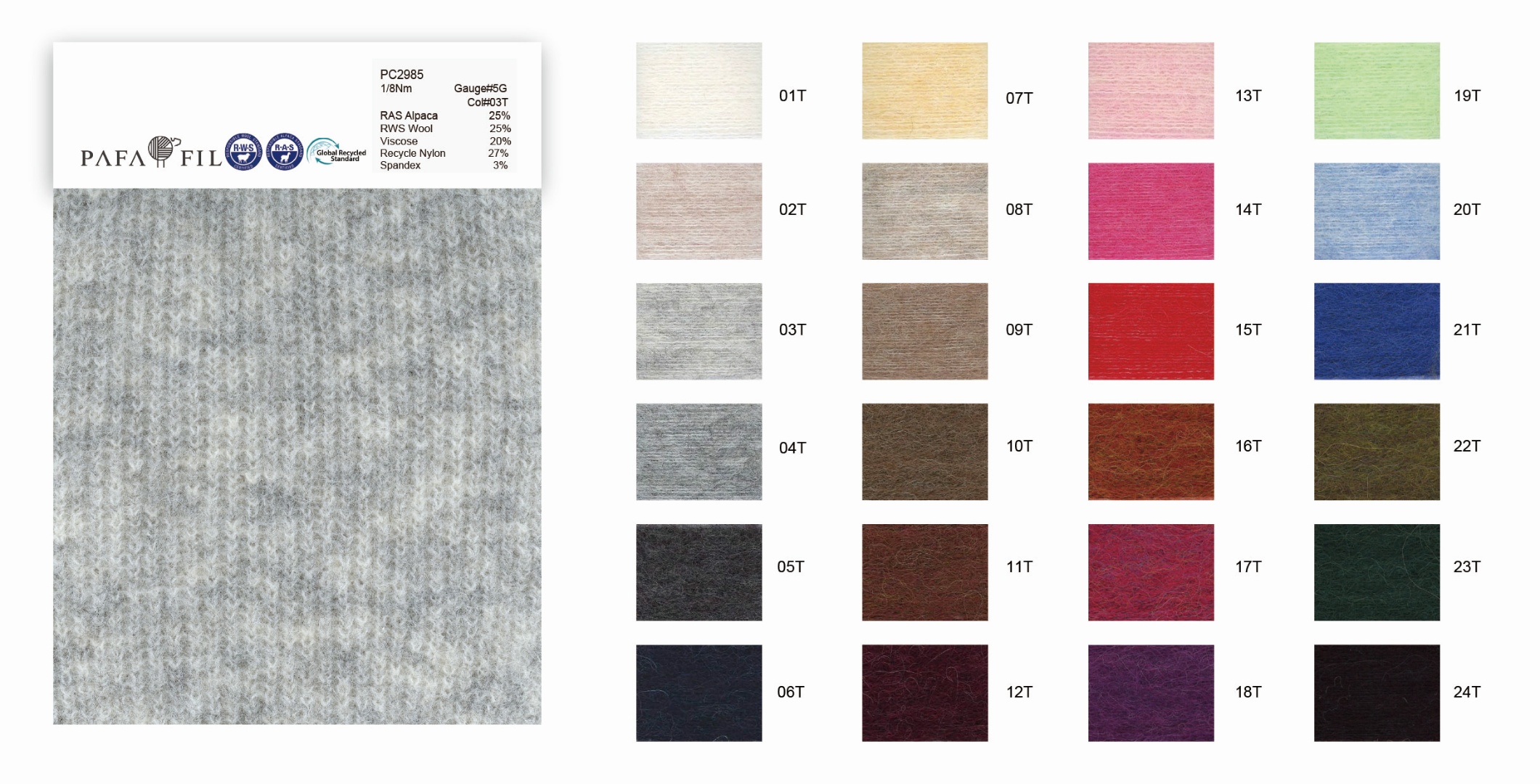PC2985 Color card