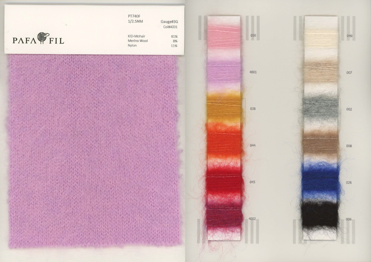 PT740F Color card