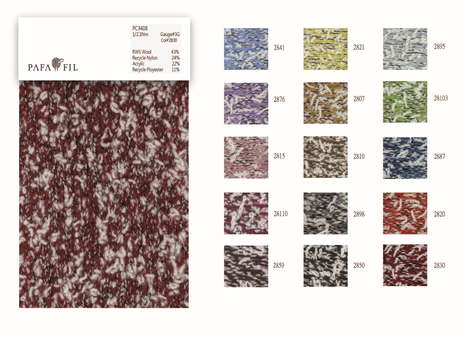 PC3408 Color card