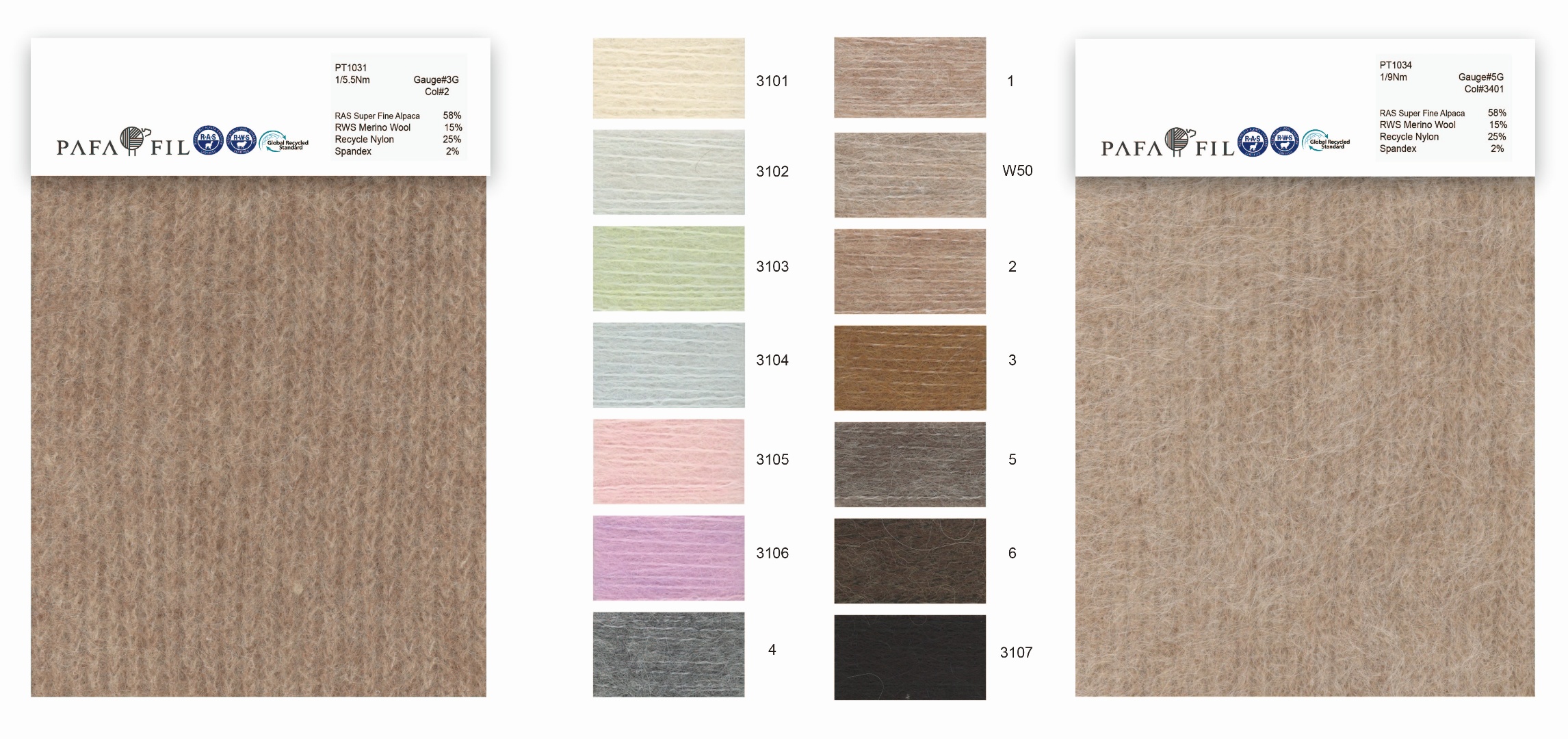 PT1031&PT1034 Color card